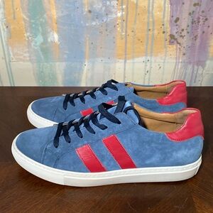 VellaPais Duboce Fine Blue Suede Leather Cool Casual Lace up Sneakers Mens 11